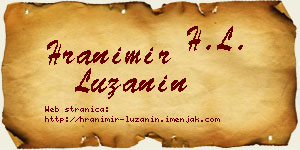 Hranimir Lužanin vizit kartica